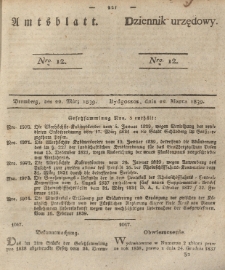 Amtsblatt der Königlichen Preussischen Regierung zu Bromberg. 1839.03.22 No.12