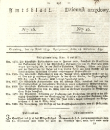 Amtsblatt der Königlichen Preussischen Regierung zu Bromberg. 1839.04.19 No.16
