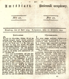 Amtsblatt der Königlichen Preussischen Regierung zu Bromberg. 1839.04.26 No.17