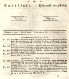 Amtsblatt der Königlichen Preussischen Regierung zu Bromberg. 1839.08.16 No.33