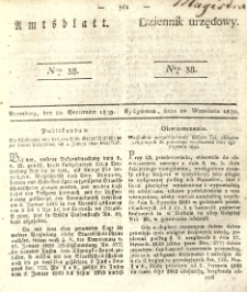 Amtsblatt der Königlichen Preussischen Regierung zu Bromberg. 1839.09.20 No.38