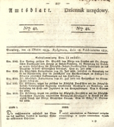 Amtsblatt der Königlichen Preussischen Regierung zu Bromberg. 1839.10.18 No.42