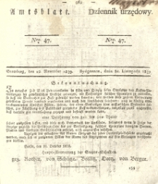 Amtsblatt der Königlichen Preussischen Regierung zu Bromberg. 1839.11.22 No.47
