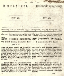 Amtsblatt der Königlichen Preussischen Regierung zu Bromberg. 1839.11.29 No.48