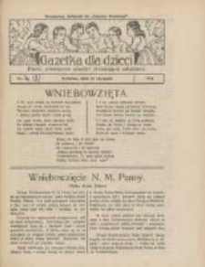 Gazetka dla Dzieci: pismo poświęcone również dorastającej młodzieży: bezpłatny dodatek do "Gazety Polskiej" 1926.08.12 Nr32