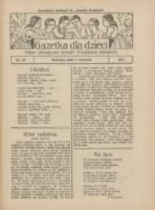 Gazetka dla Dzieci: pismo poświęcone również dorastającej młodzieży: bezpłatny dodatek do "Gazety Polskiej" 1927.06.09 Nr23