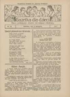 Gazetka dla Dzieci: pismo poświęcone również dorastającej młodzieży: bezpłatny dodatek do "Gazety Polskiej" 1927.08.11 Nr32