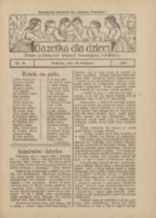 Gazetka dla Dzieci: pismo poświęcone również dorastającej młodzieży: bezpłatny dodatek do "Gazety Polskiej" 1927.08.25 Nr34