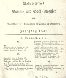 Amtsblatt der Königlichen Preussischen Regierung zu Bromberg. 1839.01.04 No.1