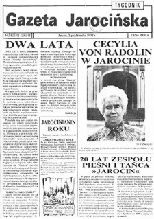 Gazeta Jarocińska 1992.10.02 Nr41(105)