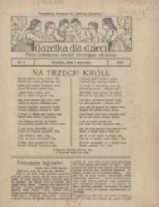 Gazetka dla Dzieci: pismo poświęcone również dorastającej młodzieży: bezpłatny dodatek do "Gazety Polskiej" 1928.01.05 Nr1
