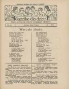 Gazetka dla Dzieci: pismo poświęcone również dorastającej młodzieży: bezpłatny dodatek do "Gazety Polskiej" 1928.07.19 Nr29