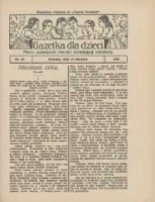 Gazetka dla Dzieci: pismo poświęcone również dorastającej młodzieży: bezpłatny dodatek do "Gazety Polskiej" 1928.08.23 Nr34