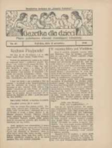 Gazetka dla Dzieci: pismo poświęcone również dorastającej młodzieży: bezpłatny dodatek do "Gazety Polskiej" 1928.09.13 Nr37