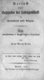 Versuch einer Geschichte der Leibeigenschaft in Pommern und R&uuml;gen. Nebst einer Einleitung in die alte teutsche Leibeigenschaft