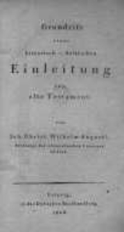 Grundriss einer historisch-kritischen Einleitung in's alte Testament