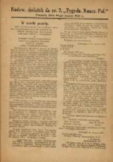 Tygodnik Nauczycielstwa Polskiego organ Związku Dzielnicowego Stowarzyszeń Nauczycieli Polaków. R.3 1921 nr7 dodatek