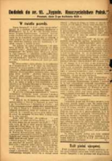 Tygodnik Nauczycielstwa Polskiego organ Związku Dzielnicowego Stowarzyszeń Nauczycieli Polaków. R.3 1921 nr 10 dodatek