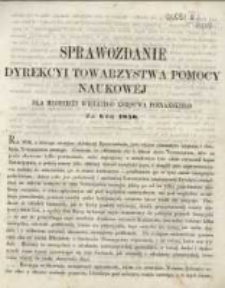 Sprawozdanie Dyrekcyi Towarzystwa Pomocy Naukowej dla Młodzieży Wielkiego Księstwa Poznańskiego za rok 1858
