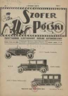 Szofer Polski: dwutygodnik ilustrowany ogólno automobilowy 1926.01.01 R.2 Nr1
