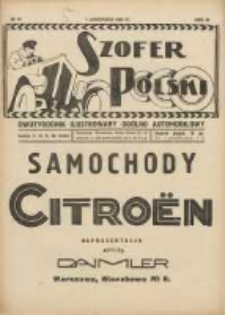 Szofer Polski: dwutygodnik ilustrowany og&oacute;lno automobilowy 1926.11.01 R.2 Nr21