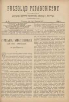 Przegląd Pedagogiczny:czasopismo poświęcone sprawom wychowania szkolnego i domowego 1887.09.03(15) R.6 Nr18