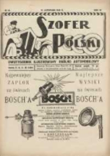 Szofer Polski: dwutygodnik ilustrowany og&oacute;lno automobilowy 1926.11.15 R.2 Nr22