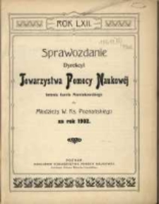 Sprawozdanie Dyrekcyi Towarzystwa Pomocy Naukowej imienia Karola Marcinkowskiego dla Młodzieży W. Ks. Poznańskiego za rok 1902