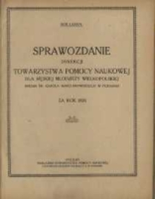 Sprawozdanie Dyrekcji Towarzystwa Pomocy Naukowej dla Męskiej Młodzieży Wielkopolskiej imienia Dr. Karola Marcinkowskiego w Poznaniu za rok 1926