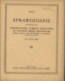 Sprawozdanie Dyrekcji Towarzystwa Pomocy Naukowej dla Młodzieży męskiej Wielkopolski imienia Karola Marcinkowskiego w Poznaniu Towarzystwa Zapisanego za rok 1930