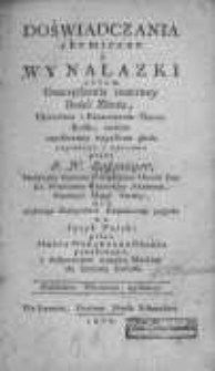 Doświadczenia chemiczne i wynalazki celem oszczędzenia znaczney ilości zboża, ułatwienia i rozszerzenia chowu bydła, tudziez zapobieżenia wypadkom głodu czynione i opisane przez J. N. Jassnüger [...] ; na jęz. pol. przez Józefa Wenantego Grossa przełożone