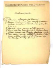 Spis darów przekazanych do zbiorów Poznańskiego Towarzystwa Przyjaciół Nauk w latach 1893-1905: Brulion