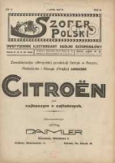 Szofer Polski: dwutygodnik ilustrowany ogólno automobilowy 1927.07.01 R.3 Nr13