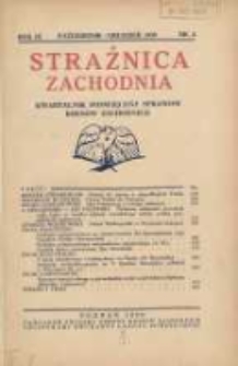 Strażnica Zachodnia: kwartalnik poświęcony sprawom Kresów Zachodnich 1930 październik/grudzień R.9 Nr4