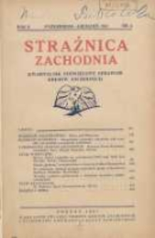 Strażnica Zachodnia: kwartalnik poświęcony sprawom Kres&oacute;w Zachodnich 1931 październik/grudzień R.10 Nr4