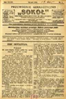 Przewodnik Gimnastyczny "Sokół": organ Związku Polskich Gimnastycznych Towarzystw Sokolich w Austryi 1914.01 R.34 Nr1