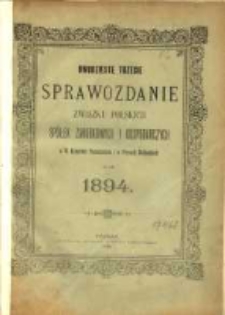 Dwudzieste trzecie Sprawozdanie Związku Spółek Zarobkowych i Gospodarczych na Poznańskie i Prusy Zachodnie za rok 1894