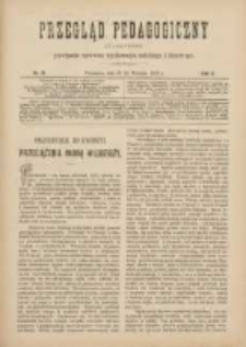 Przegląd Pedagogiczny:czasopismo poświęcone sprawom wychowania szkolnego i domowego 1889.09.15(03) R.8 Nr18