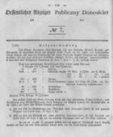 Oeffentlicher Anzeiger zum Amtsblatt No.7 der K&ouml;nigl. Preuss. Regierung zu Bromberg. 1841