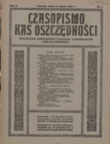 Czasopismo Kas Oszczędności: miesięcznik poświęcony sprawom Komunalnych Kas Oszczędności 1927.03.15 R.2 Nr3