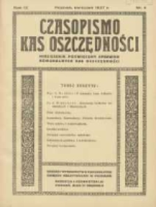 Czasopismo Kas Oszczędności: miesięcznik poświęcony sprawom Komunalnych Kas Oszczędności 1937 kwiecień R.12 Nr4