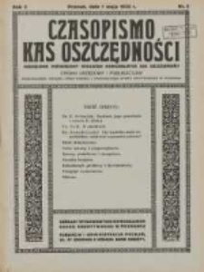 Czasopismo Kas Oszczędności: miesięcznik poświęcony sprawom Komunalnych Kas Oszczędności: organ urzędowy i publikacyjny Komunalnego Związku Kredytowego i Komunalnego Banku Kredytowego w Poznaniu 1930.05.01 R.5 Nr5