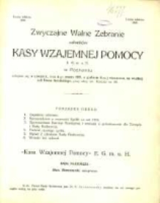 XXVIII Sprawozdanie Kasy Wzajemnej Pomocy Eingetragene Genossenschaft mit unbeschränkter Haftpflicht w Poznaniu za Rok 1914