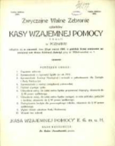 XXIX Sprawozdanie Kasy Wzajemnej Pomocy Eingetragene Genossenschaft mit unbeschränkter Haftpflicht w Poznaniu za Rok 1915