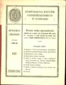 Korporacya Kupców Chrześcijańskich w Poznaniu sprawozdanie za rok 1908/09