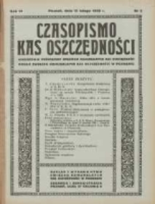 Czasopismo Kas Oszczędności: miesięcznik poświęcony sprawom Komunalnych Kas Oszczędności: organ Związku Komunalnych Kas Oszczędności w Poznaniu 1939.02.15 R.14 Nr2