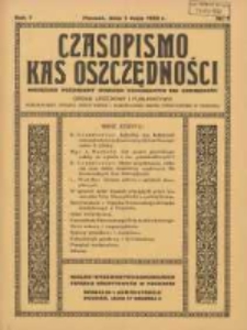 Czasopismo Kas Oszczędności: miesięcznik poświęcony sprawom Komunalnych Kas Oszczędności: organ urzędowy i publikacyjny Komunalnego Związku Kredytowego i Komunalnego Banku Kredytowego w Poznaniu 1932.05.01 R.7 Nr5