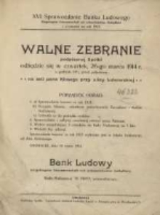XVI. Sprawozdanie Banku Ludowego eingetragene Genossenschaft mit unbeschränkter Haftpflicht z czynności na rok 1913