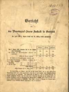 Bericht über die Provinzial-Irren-Anstalt in Owinsk die Zeit vom 1. April 1892 bis 31. März 1893 umfassend
