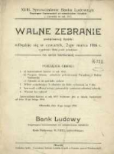 XVIII.Sprawozdanie Banku Ludowego eingetragene Genossenschaft mit unbeschränkter Haftpflicht z czynności na rok 1915